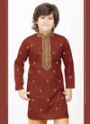 Brown Colour MAGNET Poly Digital Print Work Kids Latest Kurta Pajama Collection MG-07